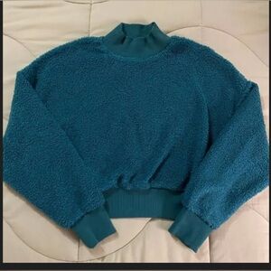 Fabletics Teal Fleece Sweatshirt